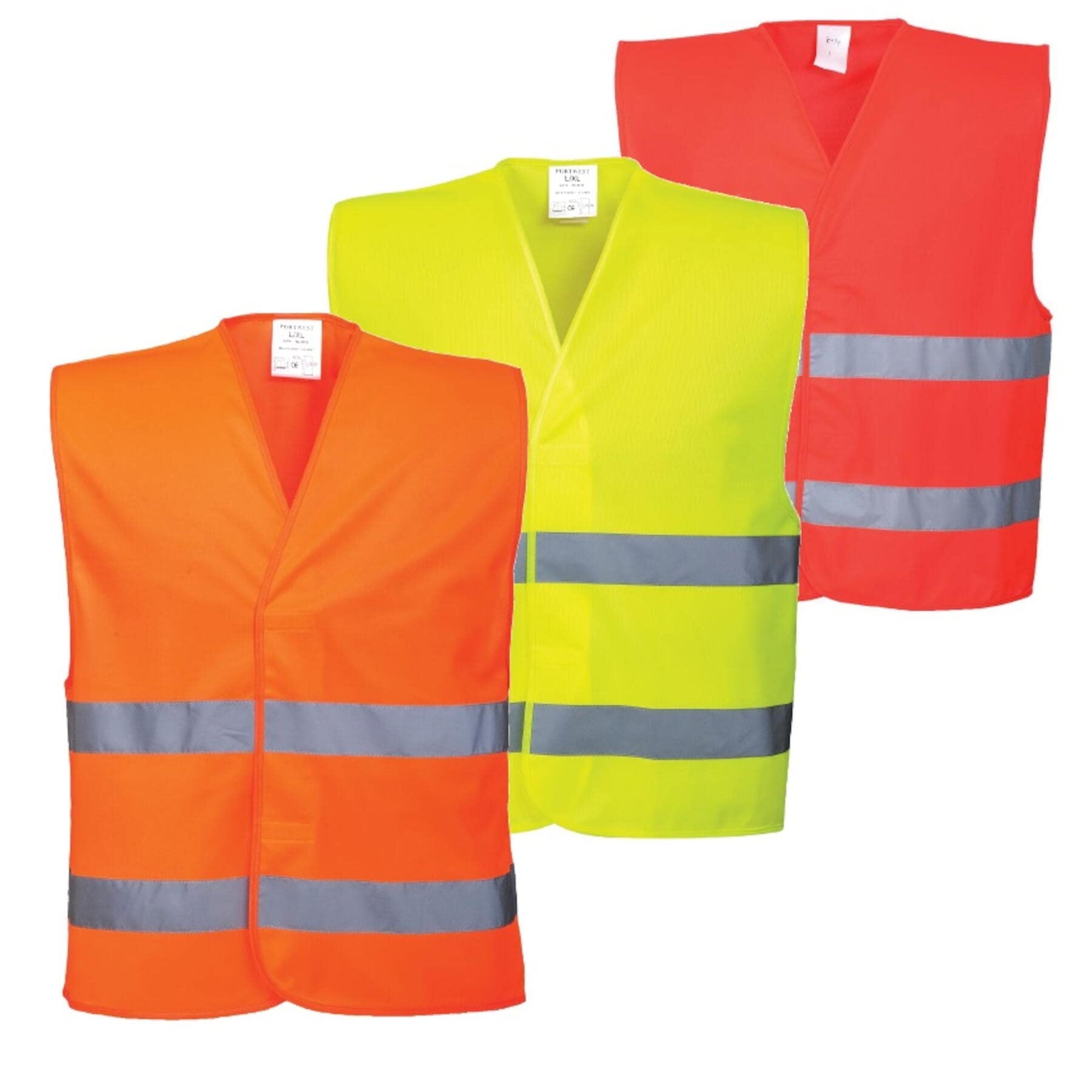 Portwest C474 Ostrzegawcza Poziomymi Kamizelka z Dwoma Tasmami, Regularny, Rozmiar 2XL/3XL, Pomaranczowy