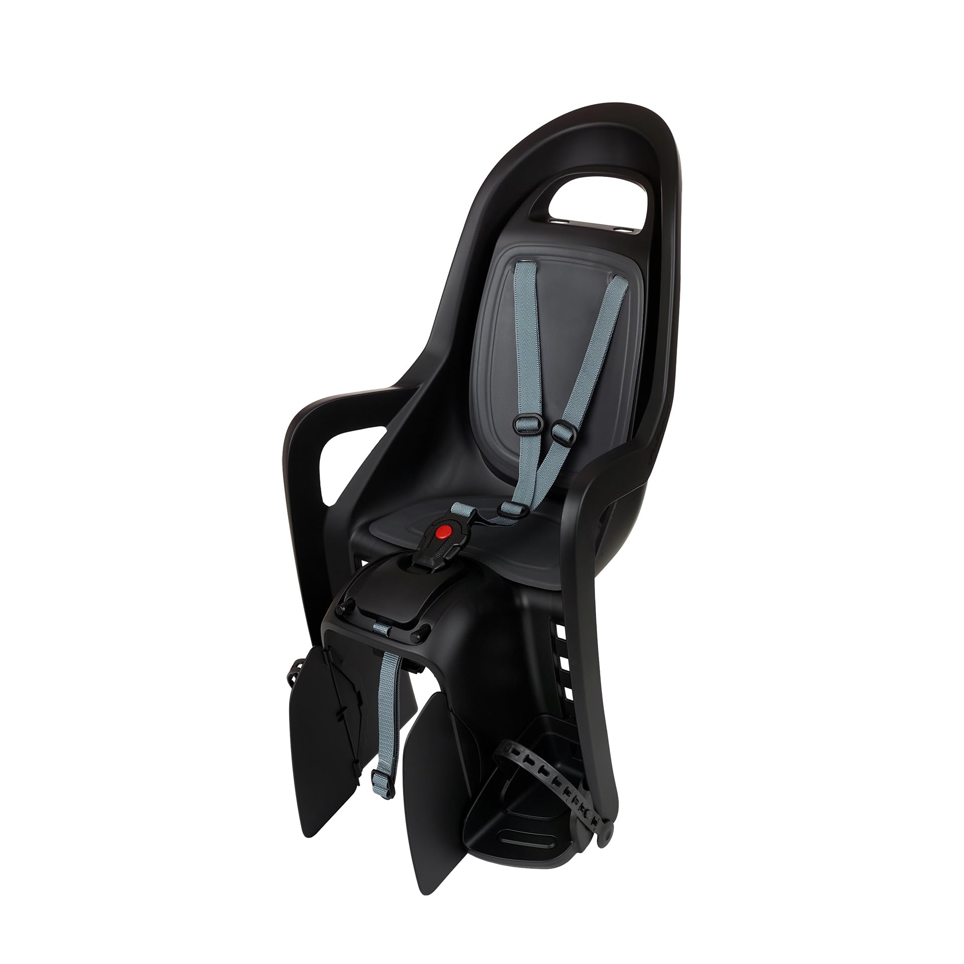 Fahrradkindersitz Hinten Polisport Groovy MIK-HD für MIK-HD Gepäckträger, schnelle werkzeuglose Montage, stabiles System, überarbeitetes Design mit Reflektor, bis 22 kg, Farbe Schwarz/Dunkelgrau