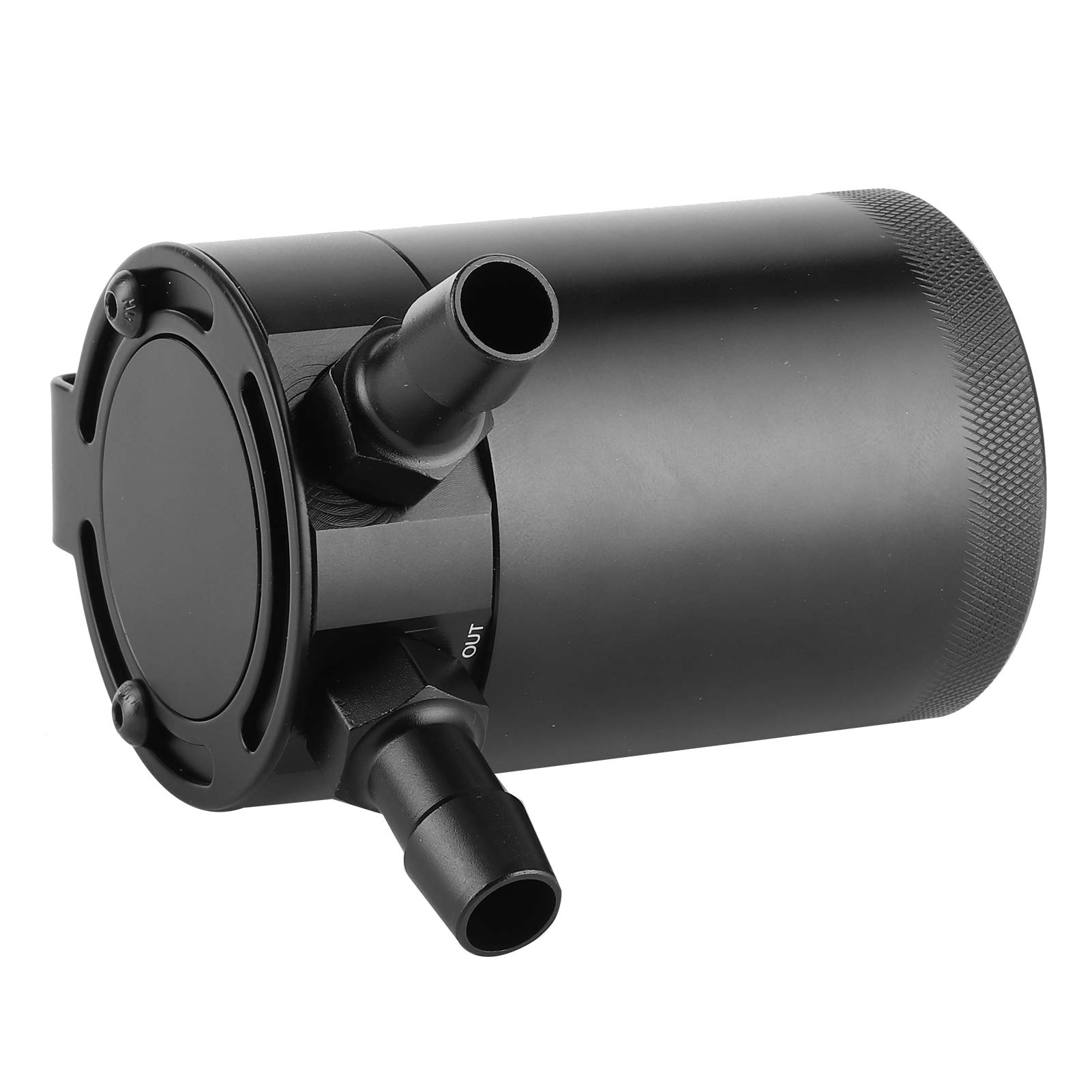 aqxreight Bote de Captura de Aceite de 2 Puertos – Depósito con Deflectores de Aleación de Aluminio para Motor Mejorado – Accesorio de Automóvil de Ajuste Universal para Gestión de Aceite