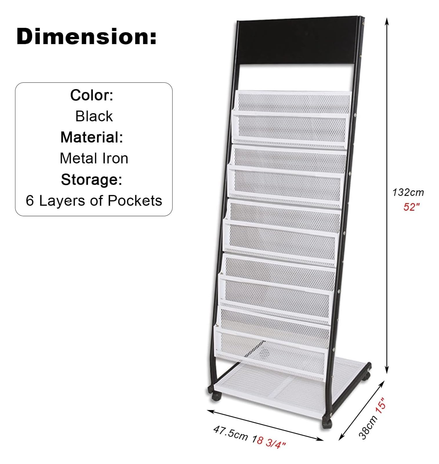 Espositore per brochure, Espositore da Terra, Espositore semplice in cartone for letteratura, scaffale for documenti o brochure for mostre(White)