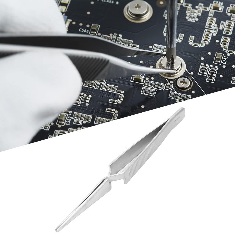 Reverse Tweezers Stainless Steel Cross Lock Tweezer Set Reverse Action Tweezers for Crafting Electronics Jewelry Making Laboratory