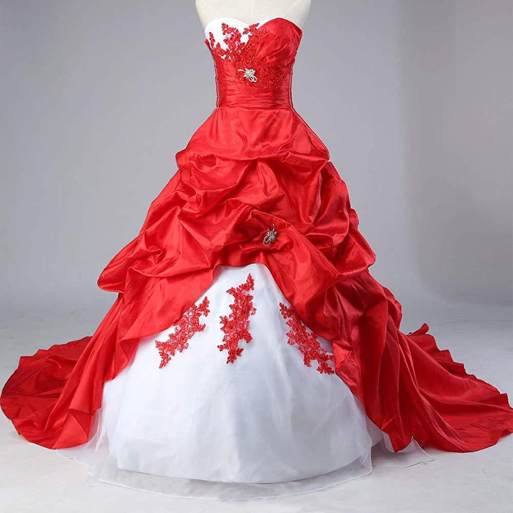 Robes de mariée Longue Taffetas Robe de Nuptiale Robes de Bal Vêtements de mariée Femmes sans Bretelles