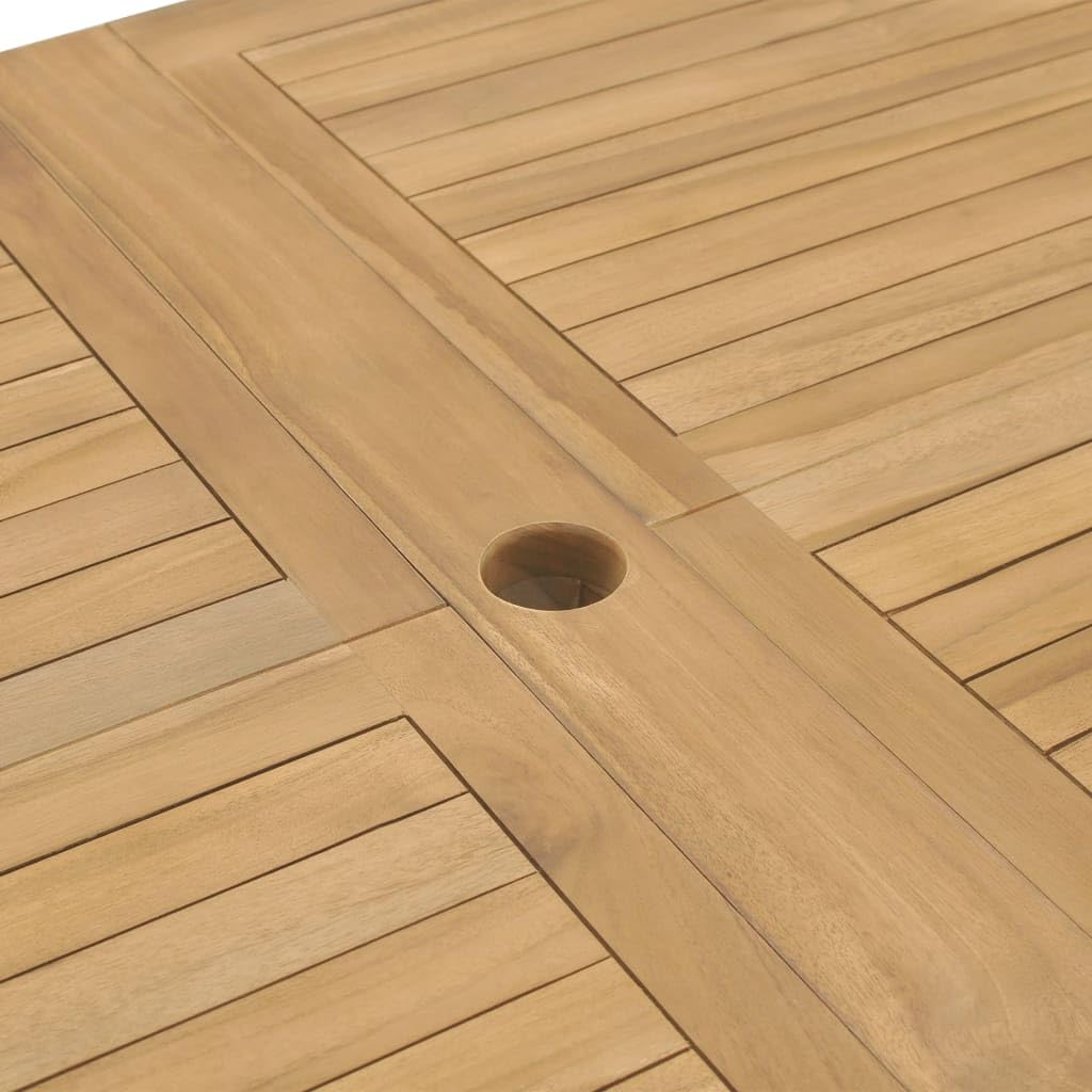 Rozsuwany stół ogrodowy 180-280 x 100 x 75 cm, z litego drewna tekowego, wysuwany stół drewniany na taras i podwórko, stół z dwoma przedłużkami od 180 do 230 lub 280 cm, z otworem