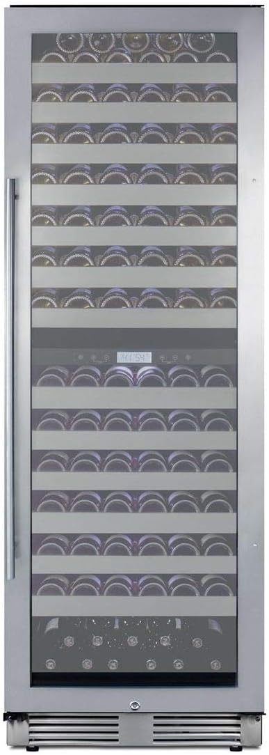 Summit Appliance SWCP2163 24" Wide Dual Zone Wine Cellar For Built-In or Freestanding Use with Glass Door with Stainless Steel Trim, Digital Thermostat