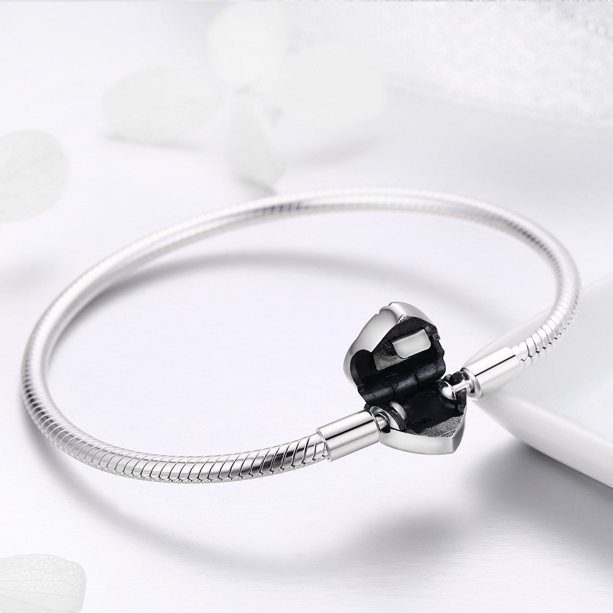 Pulsera De Cadena De Serpiente De Plata De Ley Con Árbol Bracelet