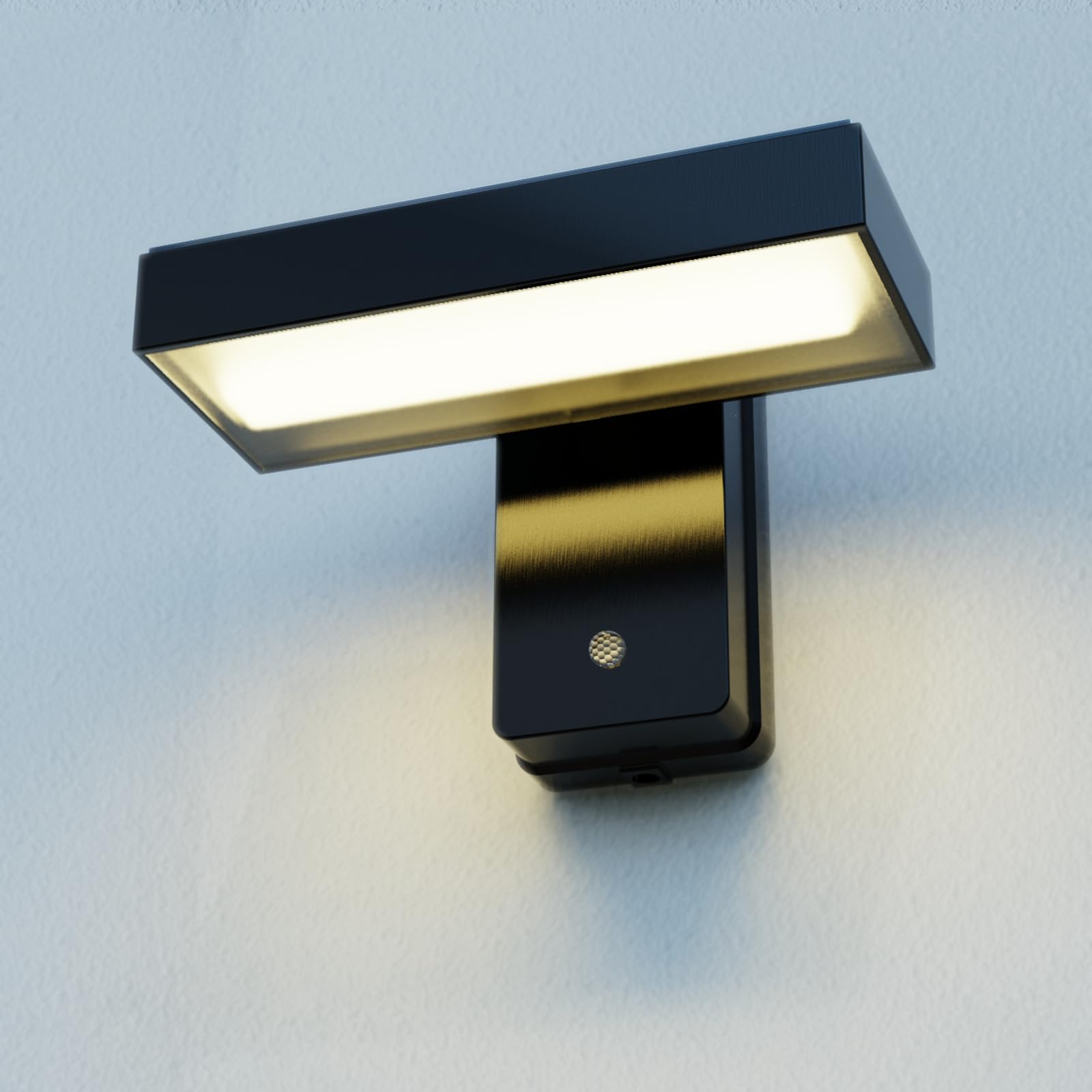 FREEUP Aplique Pared Exterior, Lampara Solar Exterior con Sensor Movimiento, Aplique Solar Exterior Ip65, Rotación de 350°, Lampara Exterior Aluminio, Para Jardín Terraza Entrada