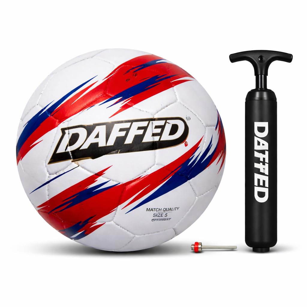 Size 5 Football Soccer Ball-Match Quality,Official Size & Weight,Durable Training Ball for Kids & Adults(Football with Pump-image-31