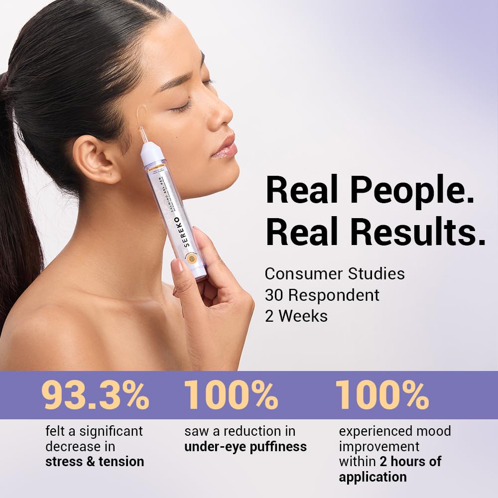 SEREKO Calming Under Eye Cream Gel Pen with Cica & Wild Indigo | Instant Cooling Relief | Stress-Reducing Formula | Reduces Dark Circles, Wrinkles & Fine Lines Suitable for Men & Women – 20ml (Pack of 2) 1