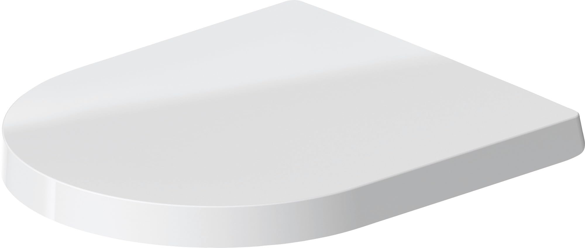 Duravit Sedile WC ME by Starck Compact, tavoletta WC, copriwater con cerniere in acciaio inox, coperchio water in plastica termoindurente Duroplast, versione compatta (43,8 cm), bianco