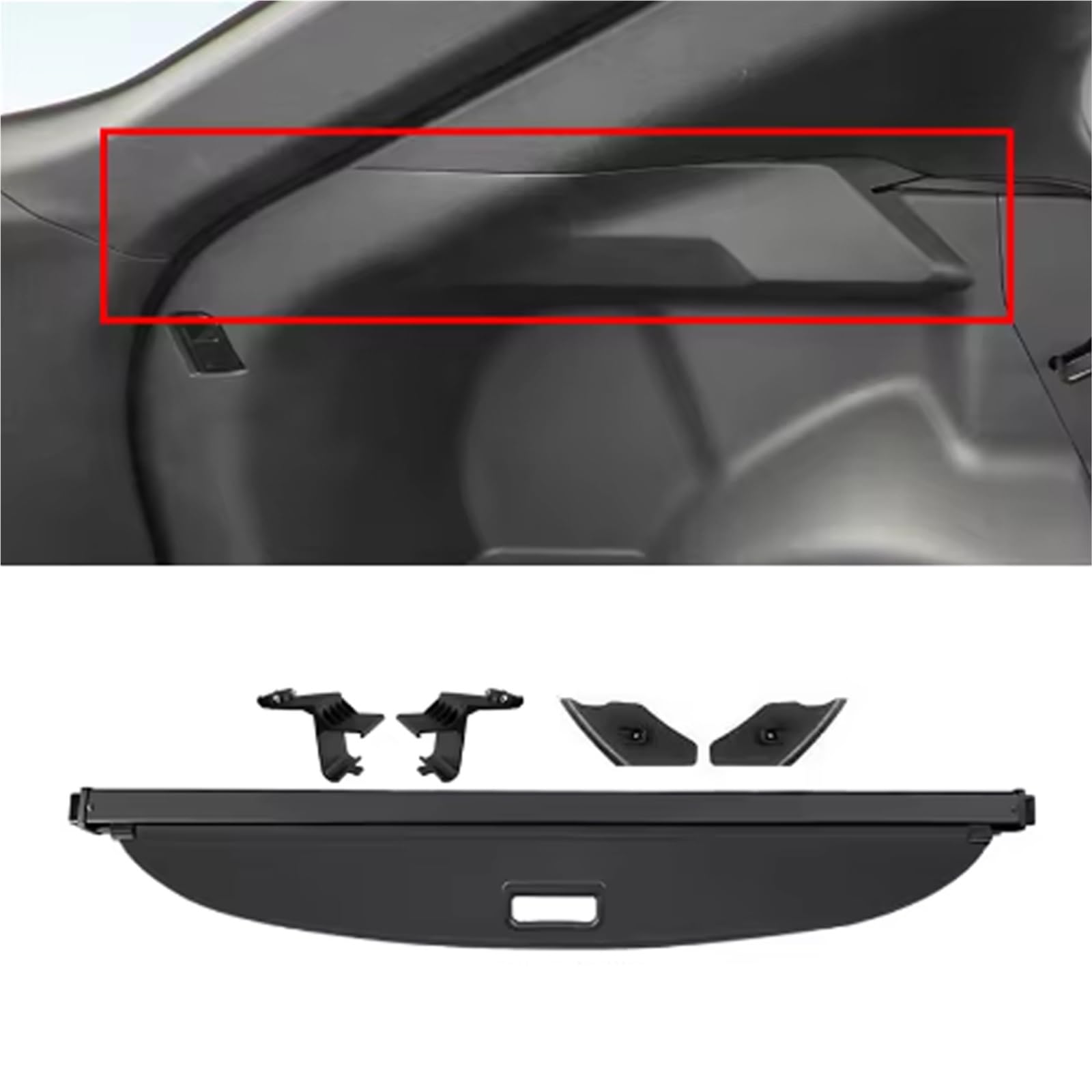 Versenkbare Trunk Cargo Abdeckung Für Toyota Für BZ4X 2022 + Paket Rack wasserdichte Schild Privatsphäre Auto Zubehör Gepäckraumabdeckung