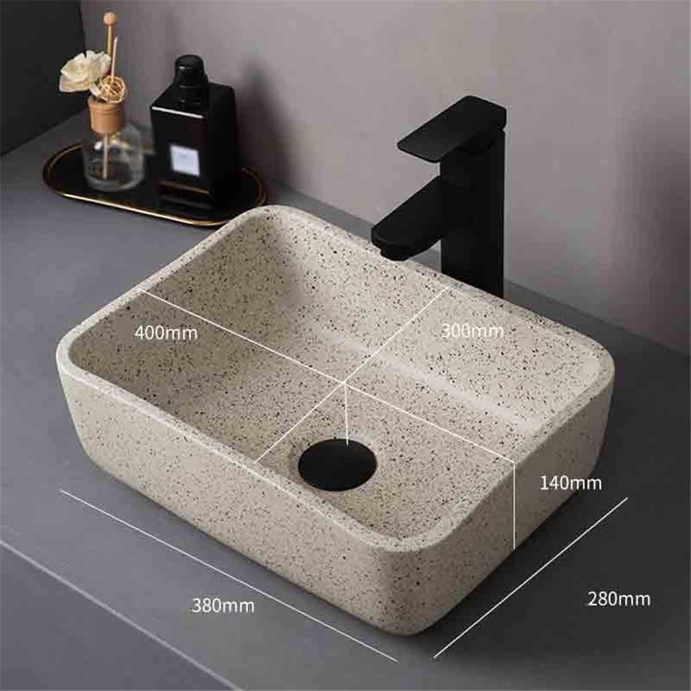 Lavabo da appoggio Lavabo da Appoggio Quadrato Singolo in Ceramica