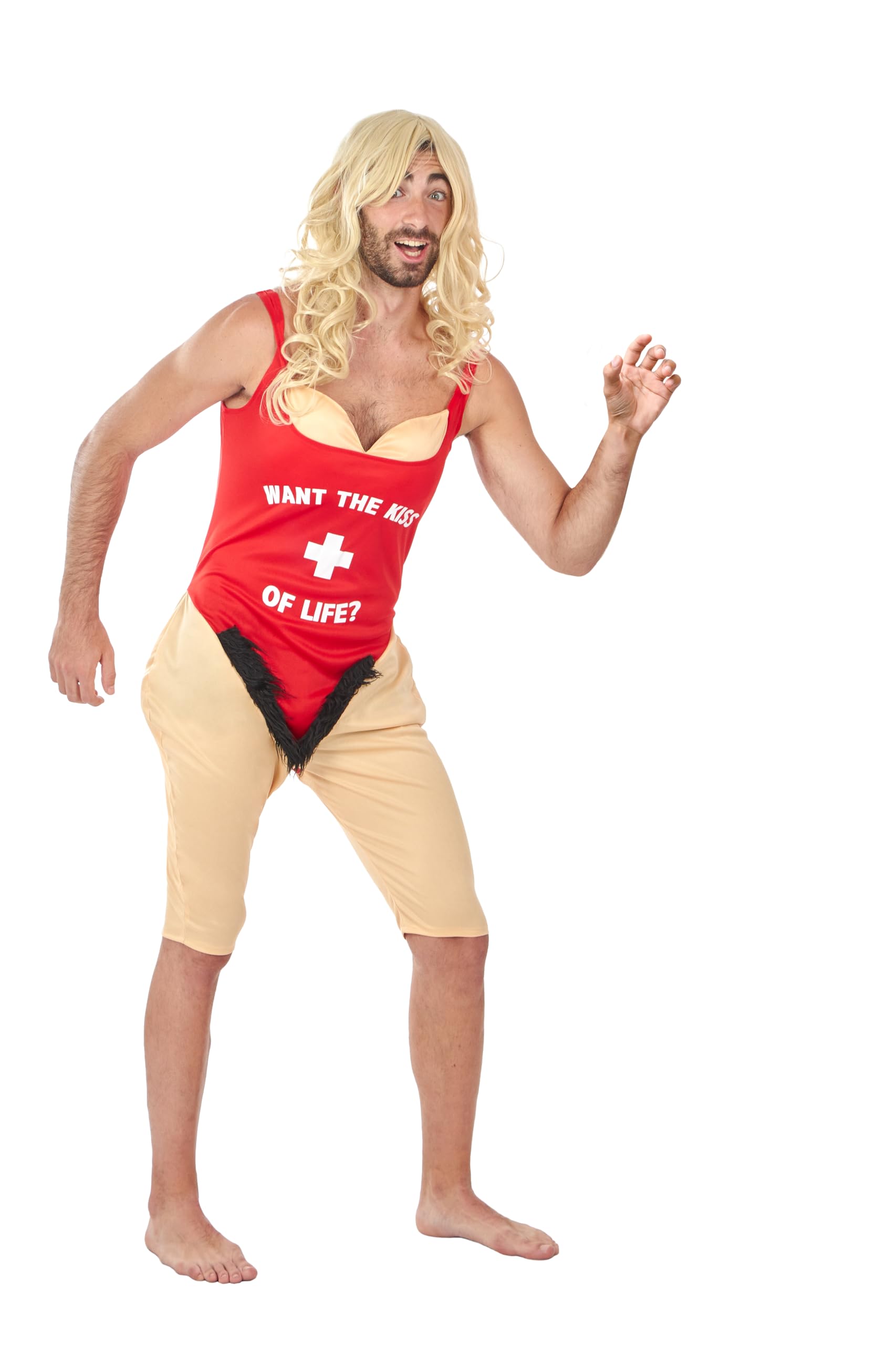 Funidelia | Disfraz de vigilante de la playa para hombre Disfraz para adultos y divertidos accesorios para Fiestas, Carnaval y Halloween, disfraz de despedida de soltero - Talla M - L - Rojo