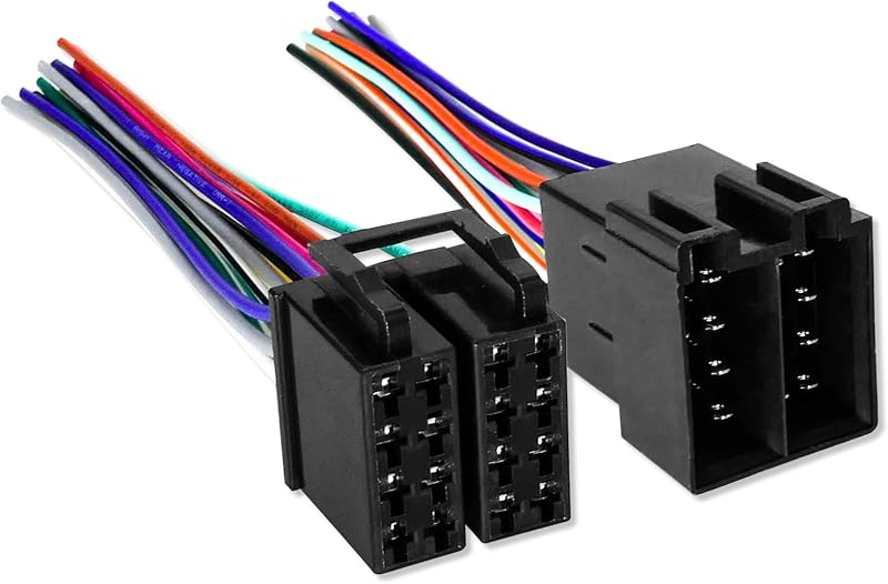 16 Pin Radio Wiring Harness Adapter Fit for Kenworth Freightliner Cascadia | Fit for JVC Pioneer Kenwood Sony Android Amp Integration Adapter, Radio Wiring Harness Adapter Male Female