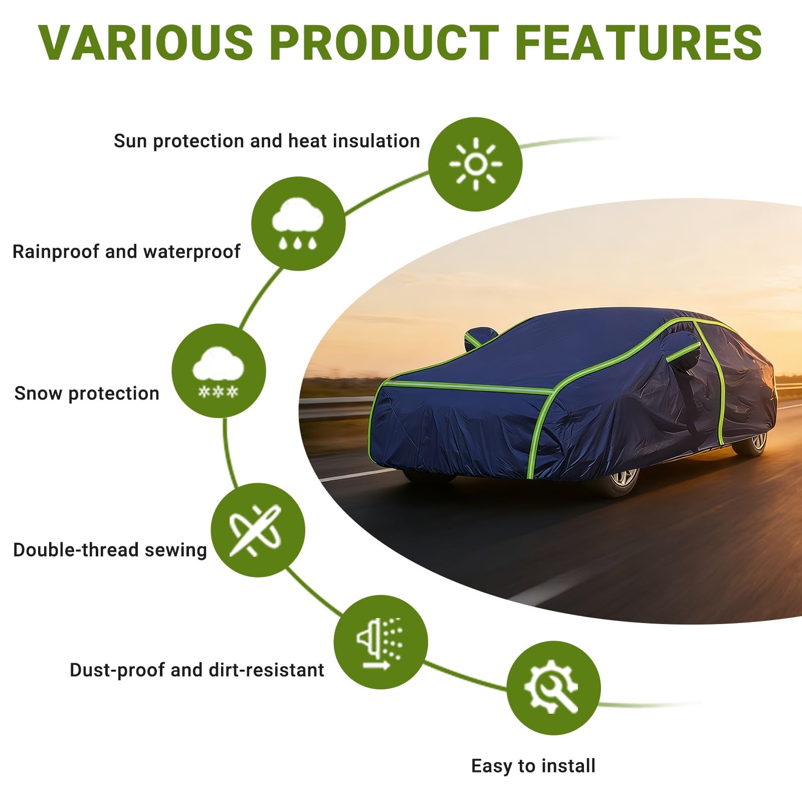 Housse de Voiture pour Dacia Duster Pro|Bâche de Voiture Toutes Saisons en Tissu Oxford,résistante Pluie,Neige,aux UV et poussière,équipée d'une Corde Coupe-Vent