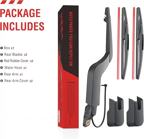 Miniatura 9 de Para GMC Acadia Saturn Outlook 2007-2012, BERG REGEN Brazo del limpiaparabrisas trasero con kit de cuchillas, repuesto de fábrica original para GM