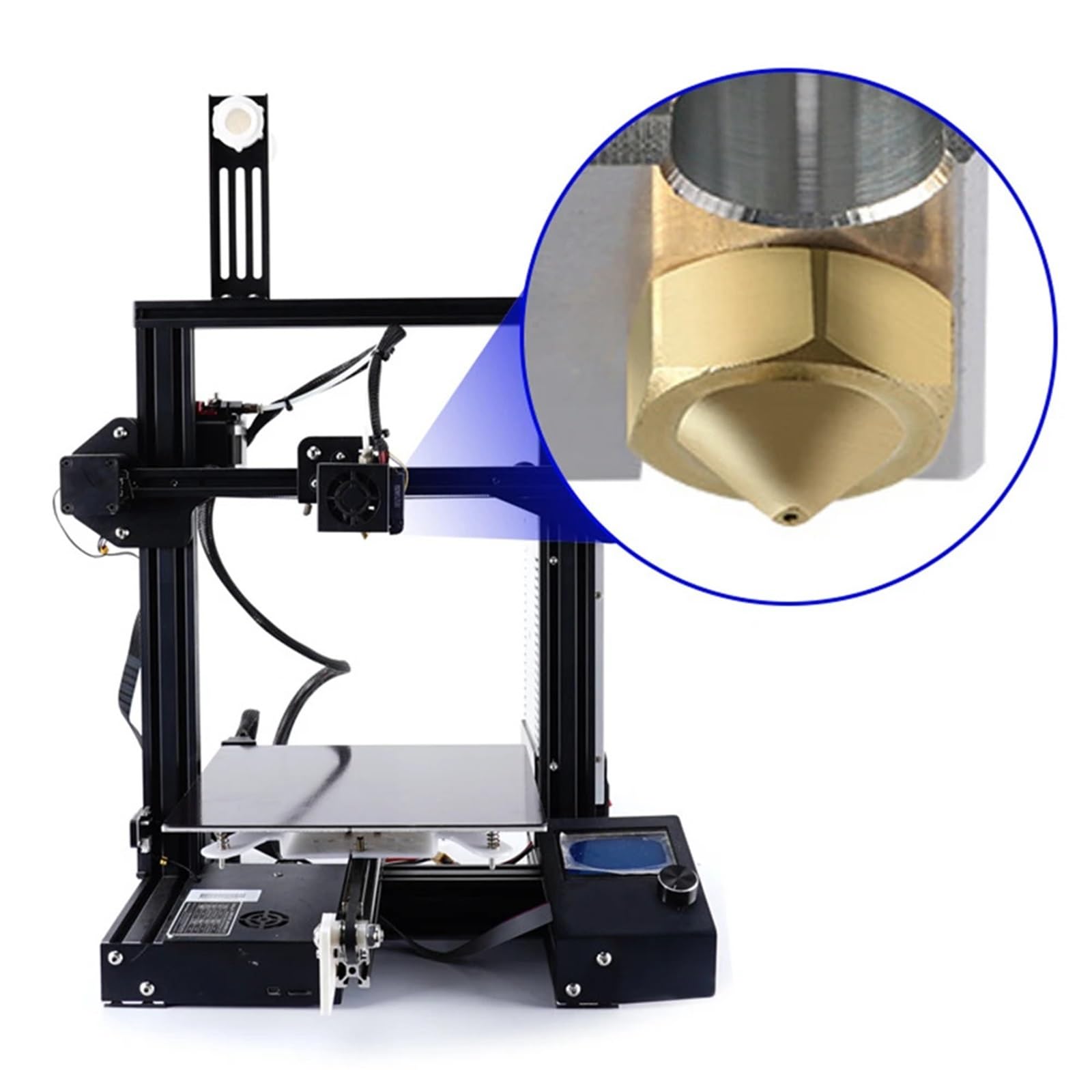 20 Stück 3D-Drucker-Düse für 1,75 mm Filament, 3D-V6-Düsen, Messing, Kupfer, Druckkopf, 0,4 mm, 0,5 mm, 0,6, 0,8 mm Düsen (0,4 mm)