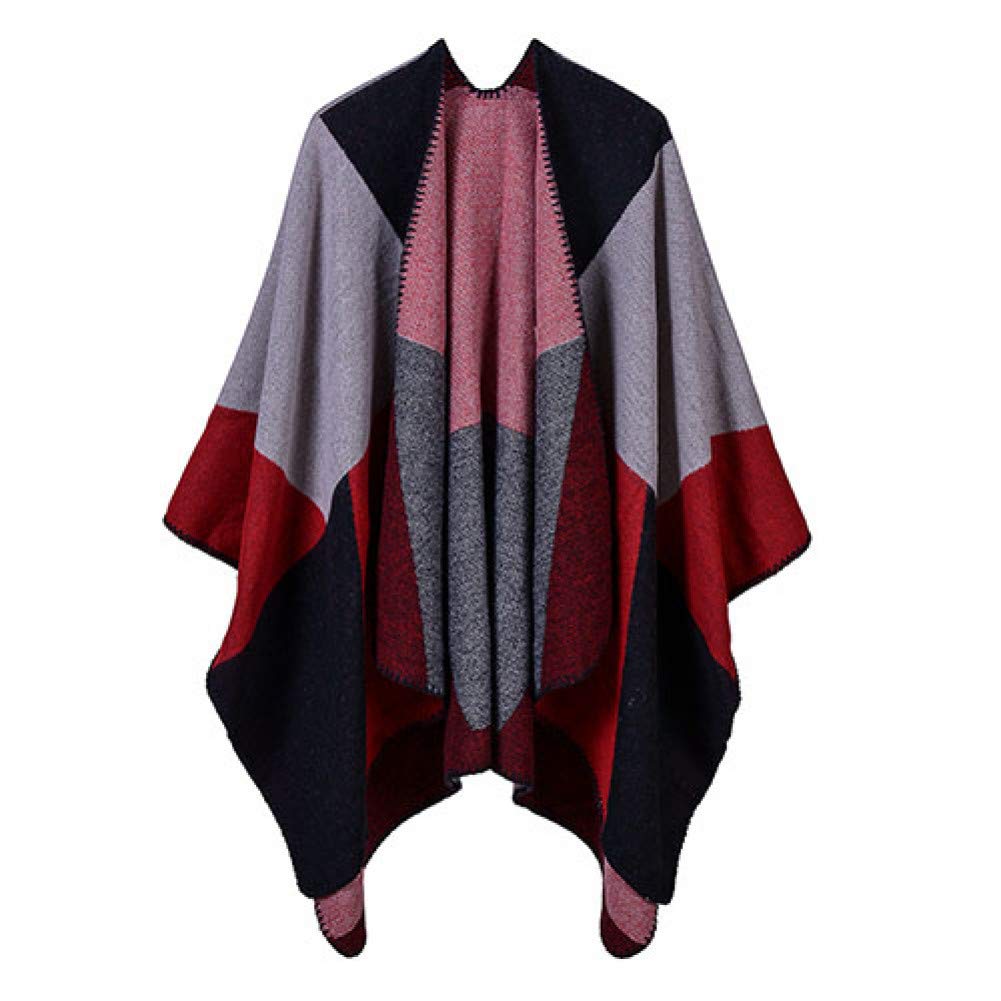 Écharpe patchwork pour femme couverture d'hiver réversible
