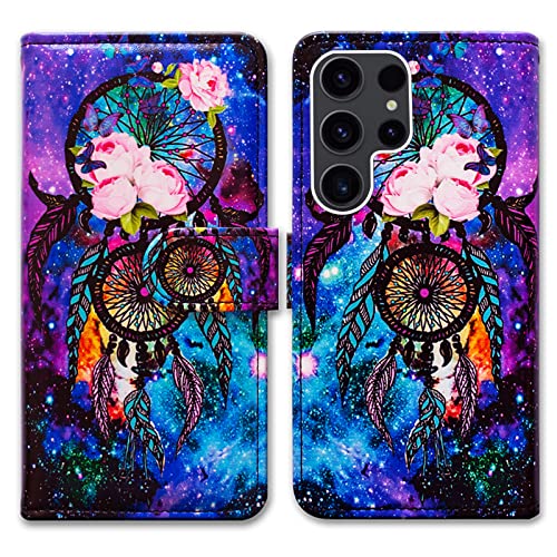 Étui portefeuille attrape-rêves en cuir pour Samsung Galaxy S23 Ultra Bcov