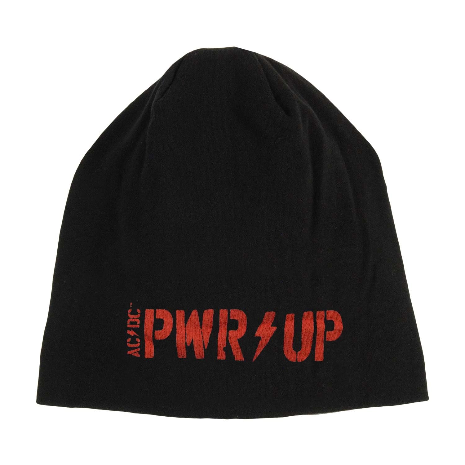 AC/DC Beanie Hat PWR UP Band Logo Official Black Jersey Print One Size