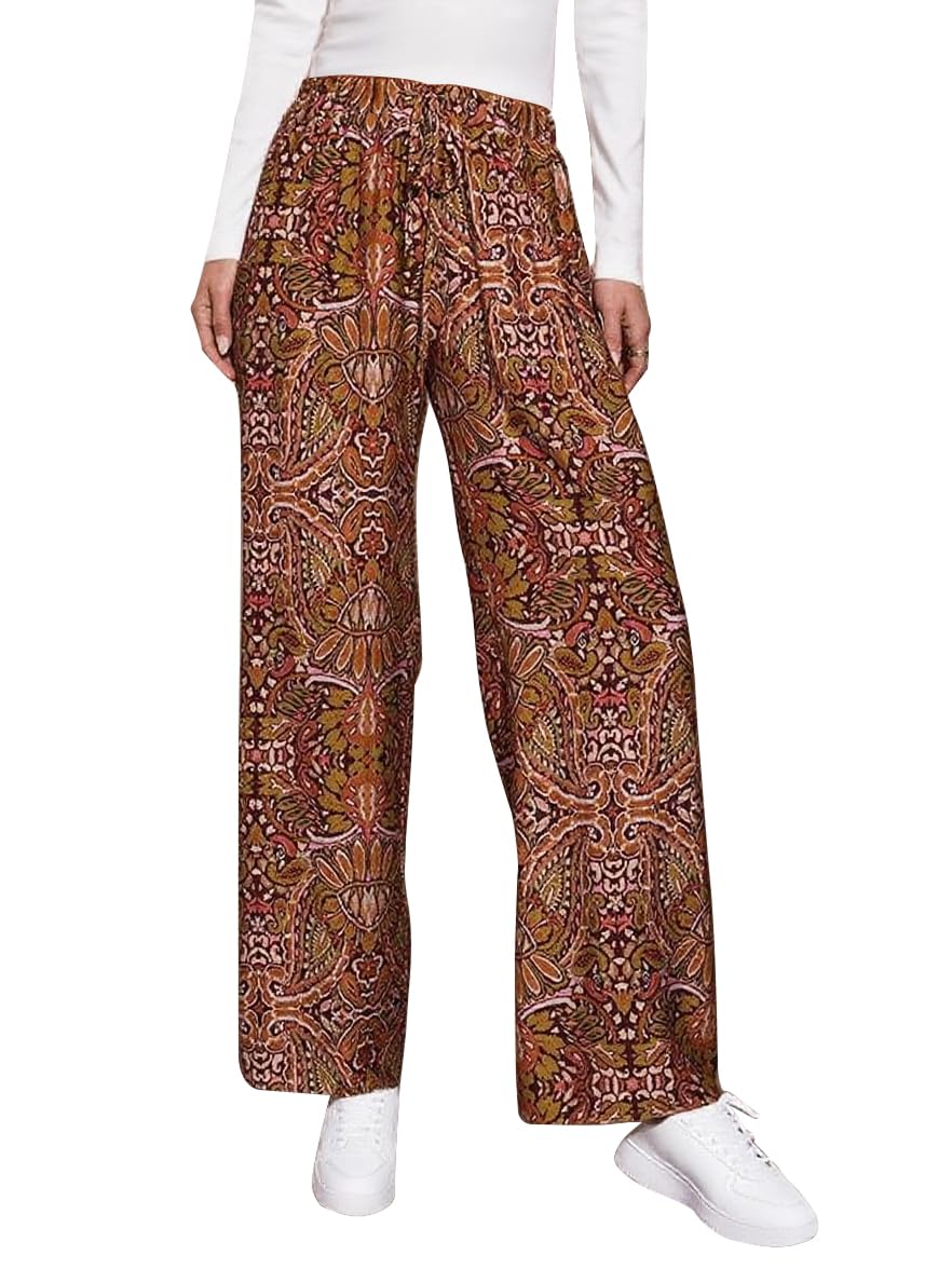Women Pants Wide Leg High Waist Palazzo Pants Casual Loose Flowy Lounge Pant Boho 2025 Fall Vacation Outfits
