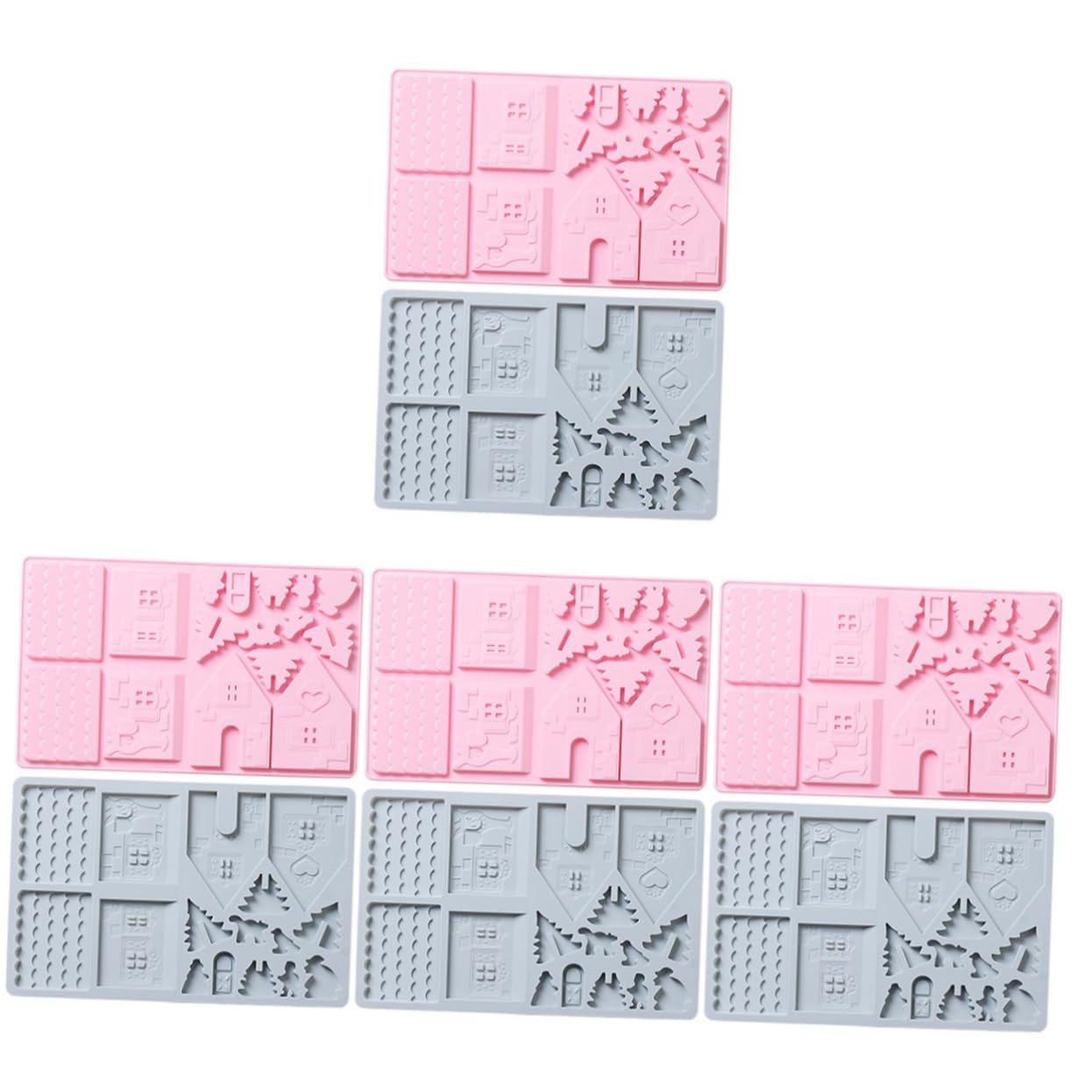 TOPBATHY 4 Juegos Herramientas Para Hornear Pasteles Pan De Jengibre Fondant Paraca Xmas Cortadores De Galletas Molde De Chocolate Molde Para Hacer Comida Gel De Sílice Blue 2 Piezas * 4