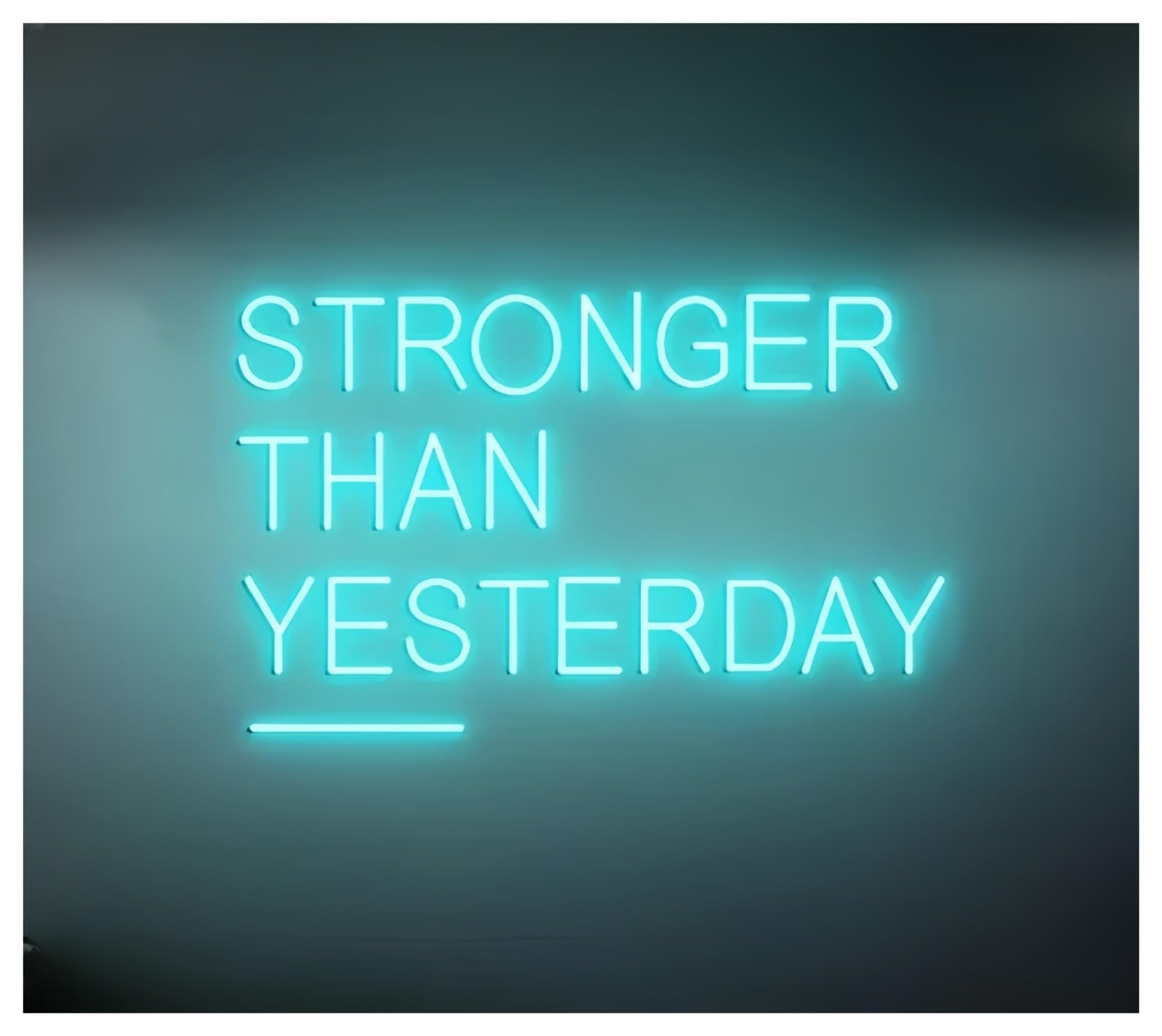 SHOUXI Sign Lamp Stronger Than Yesterday Neon Sign, Gym Sign, Home Gym Decor, Wall Decor(E,50cm)