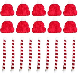 Happyyami 20pcs Mini Snowman Hats Scarf Wine Topper Covers Christmas Wine Bottle Decoration for Xmas Party Gift Holiday Dinner Table Decorations