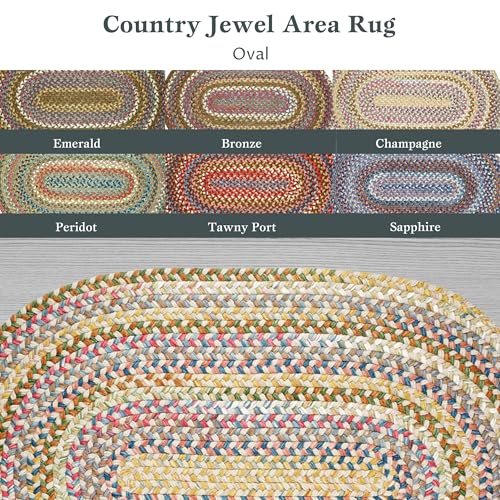 Tapete Ovalado Rhody Rug Champagne 8'x5' Trenzado miniatura 7