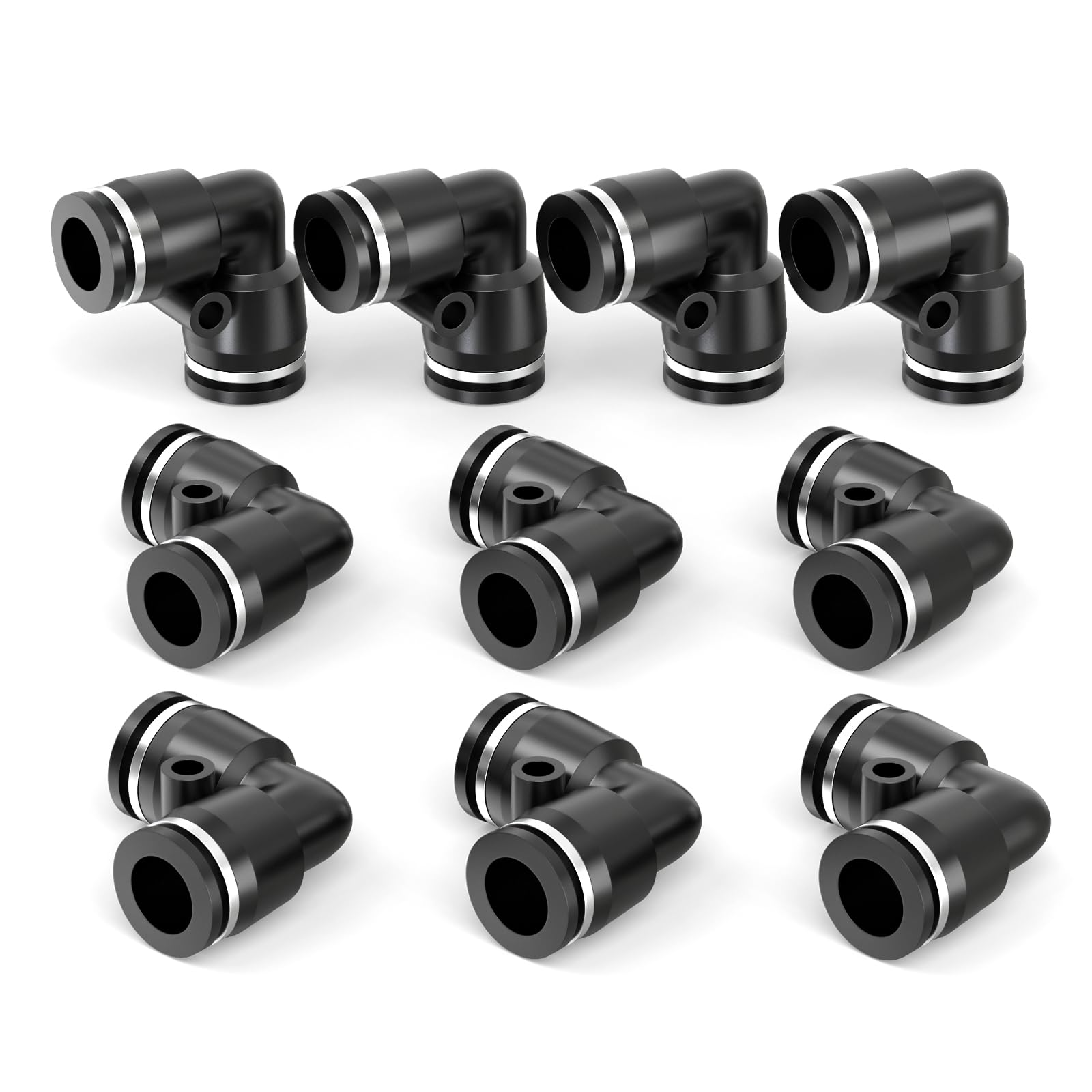10 piezas azul de 10 mm de diámetro exterior en T de 3 vías empujar para conectar neumáticos accesorios (PE-10) — view 54