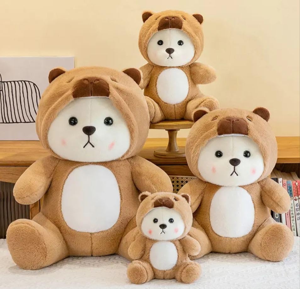 Image of Half Hooded Capybara 40cm Plush Soft Toy | Adorable Animal Stuffed Toy for Kids | Home Decor for Boys & Girls | Soft & Huggable Plush Toy