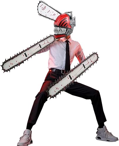 Anime Chainsaw Man Cosplay Props,Pochita Headgear,Denji Arm Saw,Chainsaw Man Denji Mask Halloween Navidad