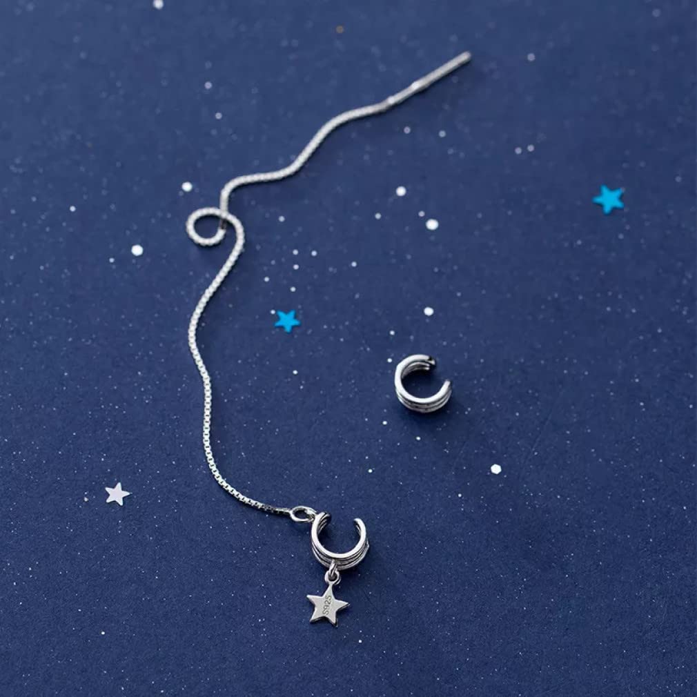 Orecchini a Clip a Catena Lunga a Forma Spessa per Gioielli da Donna con Orecchini Asimmetrici Regalo Senza Orecchie forate