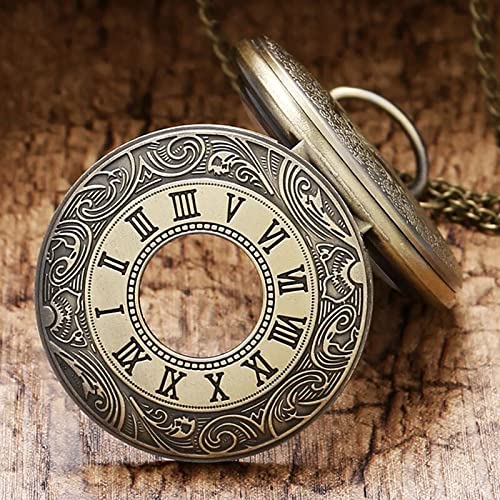 Image of AUGEN Pocket Watch Metal Keychain Clock 3 Retro Vintage for Gifting With Key Ring Anti-Rust (Pack Of 1)