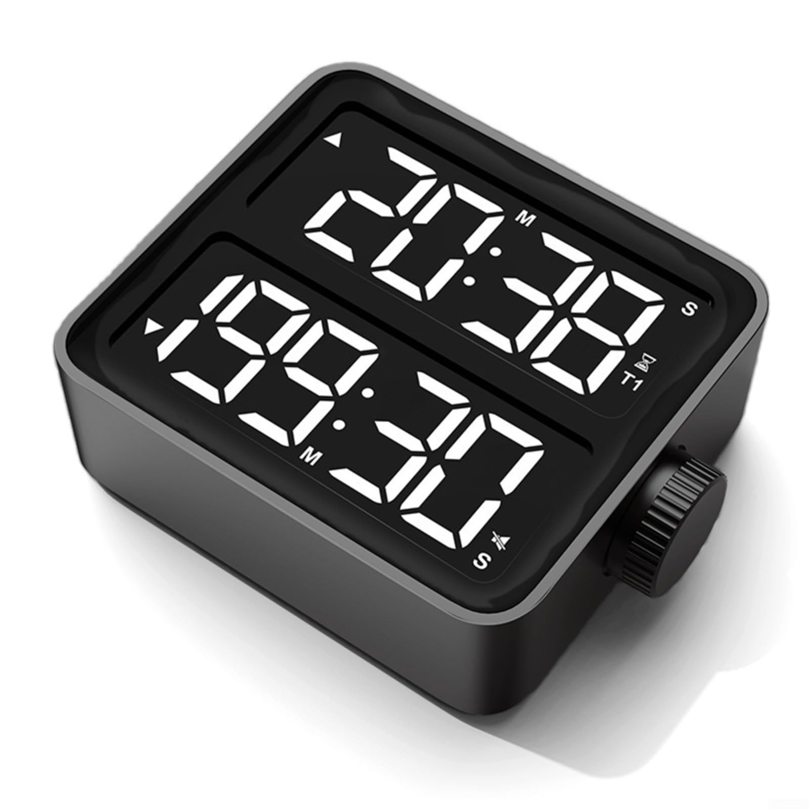 Temporizador digital de cocina con pantalla doble LCD y alarmas independientes de 199 min