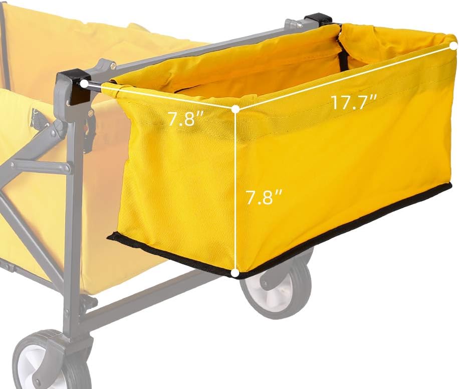 WHITSUNDAY Folding Wagon Rear Storage (Compactible with 5" and 8" Wheels, Yellow)