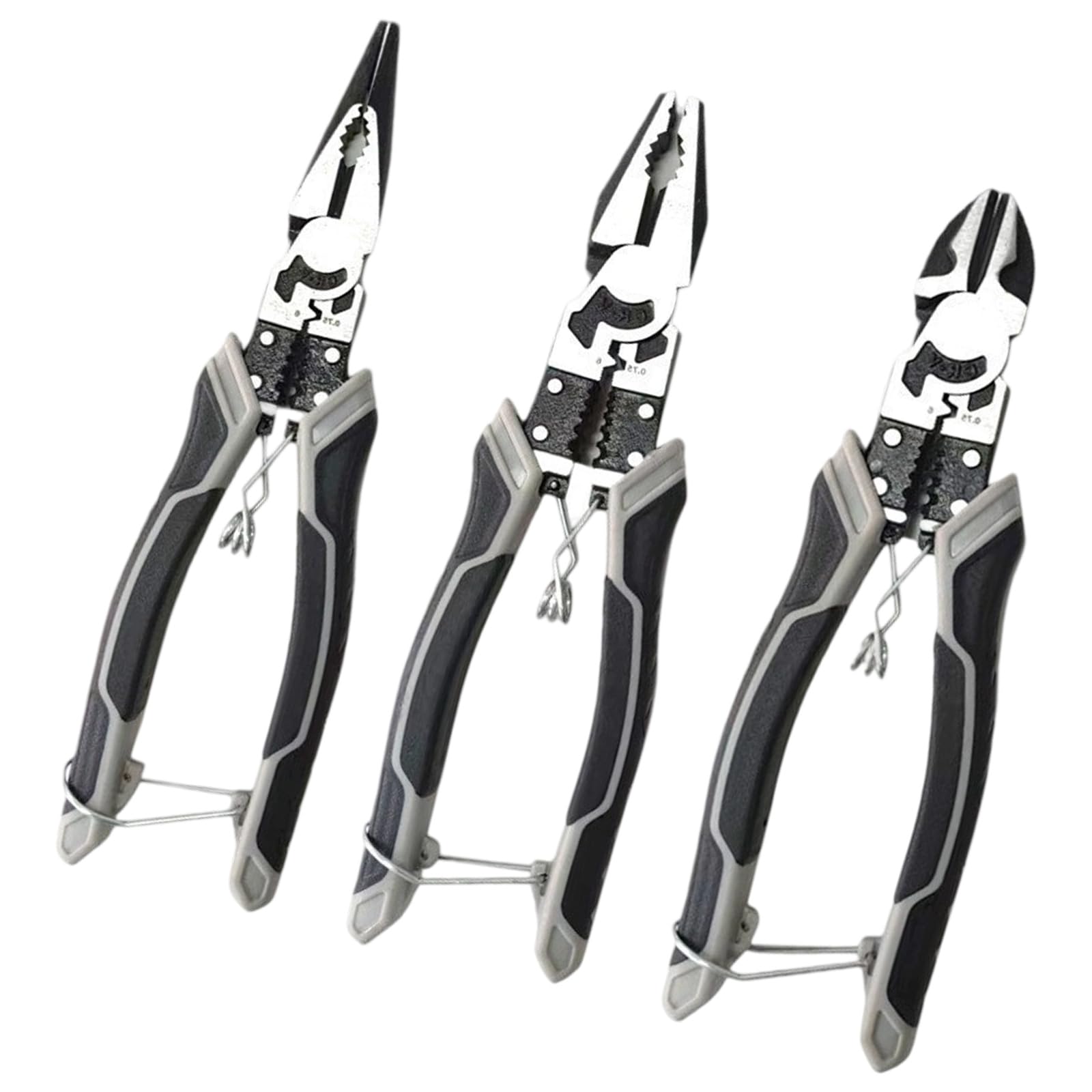 Rgybao 3 Piece Set Multipurpose Industrial Angled Jaw Cable Cutter Pliers Tool With Resistant Steel Construction For Technicians Heavy Duty Electrician Wire Stripper