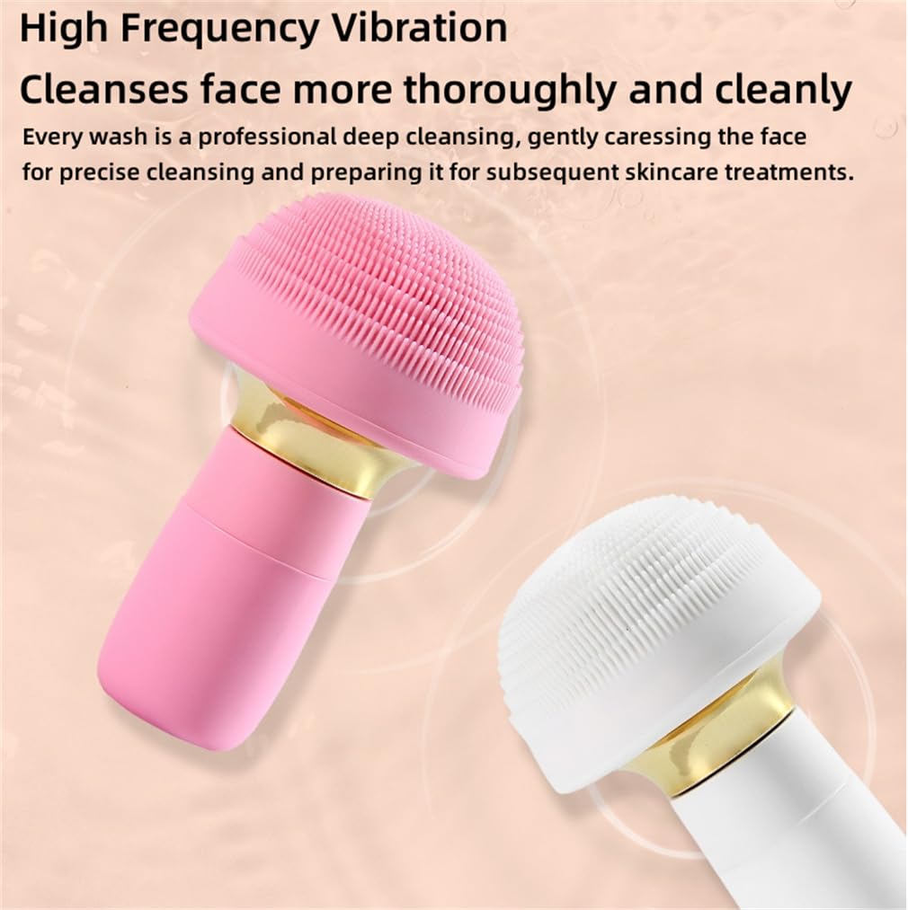 Exfoliante facial exfoliante, cepillo masajeador facial, silicona ABS + limpieza multizona, vibración de alta frecuencia, para exfoliar, masajear limpieza profunda, color negro