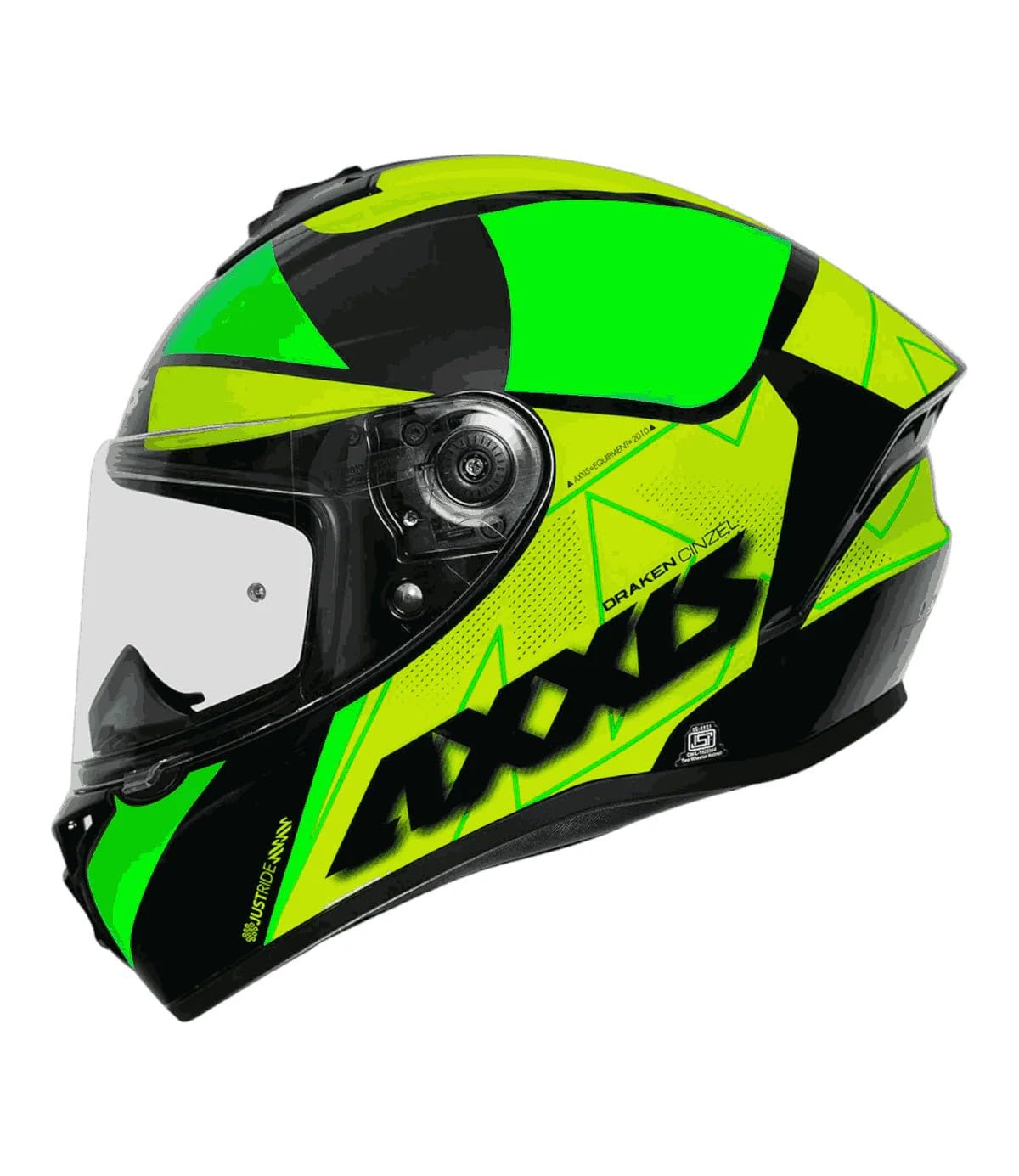 Helmet AXXIS FF112C DRAKEN S CINZEL C3 Gloss FLUOR Yellow | ISI, ECE, and DOT Certified | Lightweight Polycarbonate Shell | Anti-Scratch Visor | Advanced Ventilation-image-18
