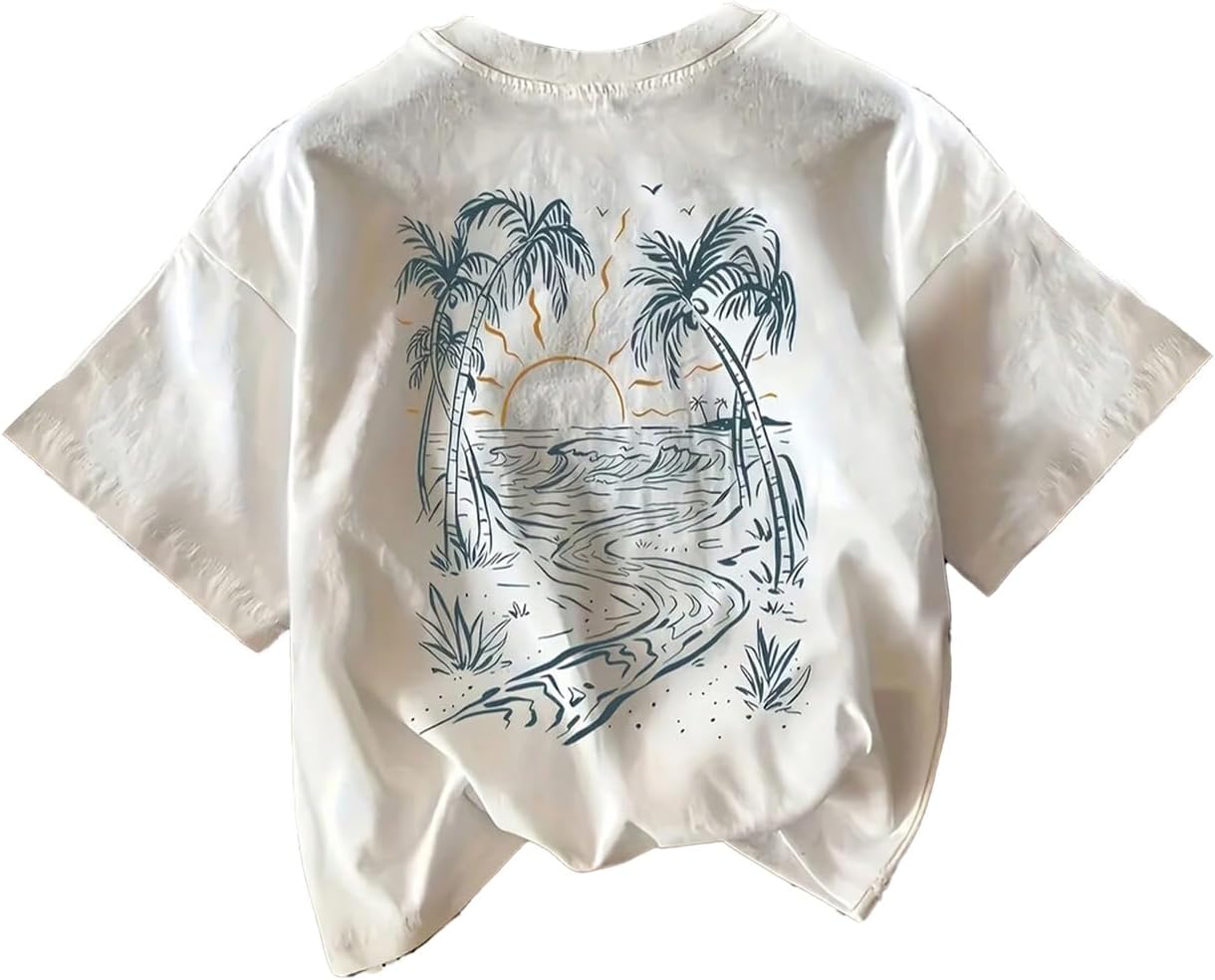 Women's Hawaiian Graphic Tees Short Sleeve Crew Neck Casual Summer T Shirts - Image 5