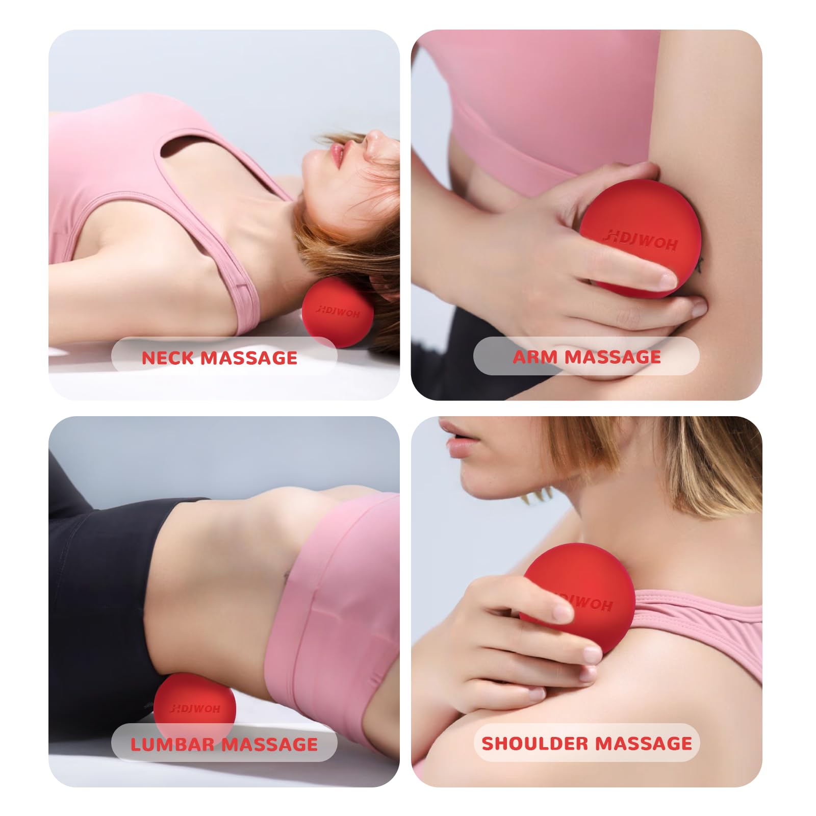 Tragbarer Lacrosse-Ball, Massageball, Therapie, Yoga, myofasziale Entspannung und Triggerpunkttherapie, Rückenmassageball, Fußmassageball-Roller (2 Stück)
