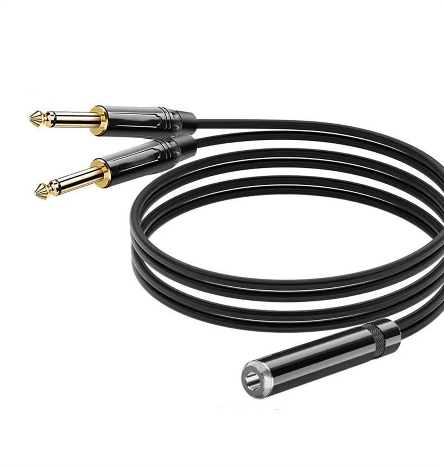 Instrumentenkabel Audio-Verlängerungskabel 6,5 Mm Buchse Auf 2 X 6,5 Mm Stecker 1/4 Zoll Kabel Für Verstärker Mikrofon Mixer Anschluss Von Gitarre Und Bass(TRS to TS,10M)
