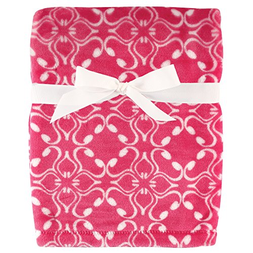 Image of Hudson Baby Unisex Baby Silky Plush and Coral Fleece Blanket, Blossom, 30x40 inches