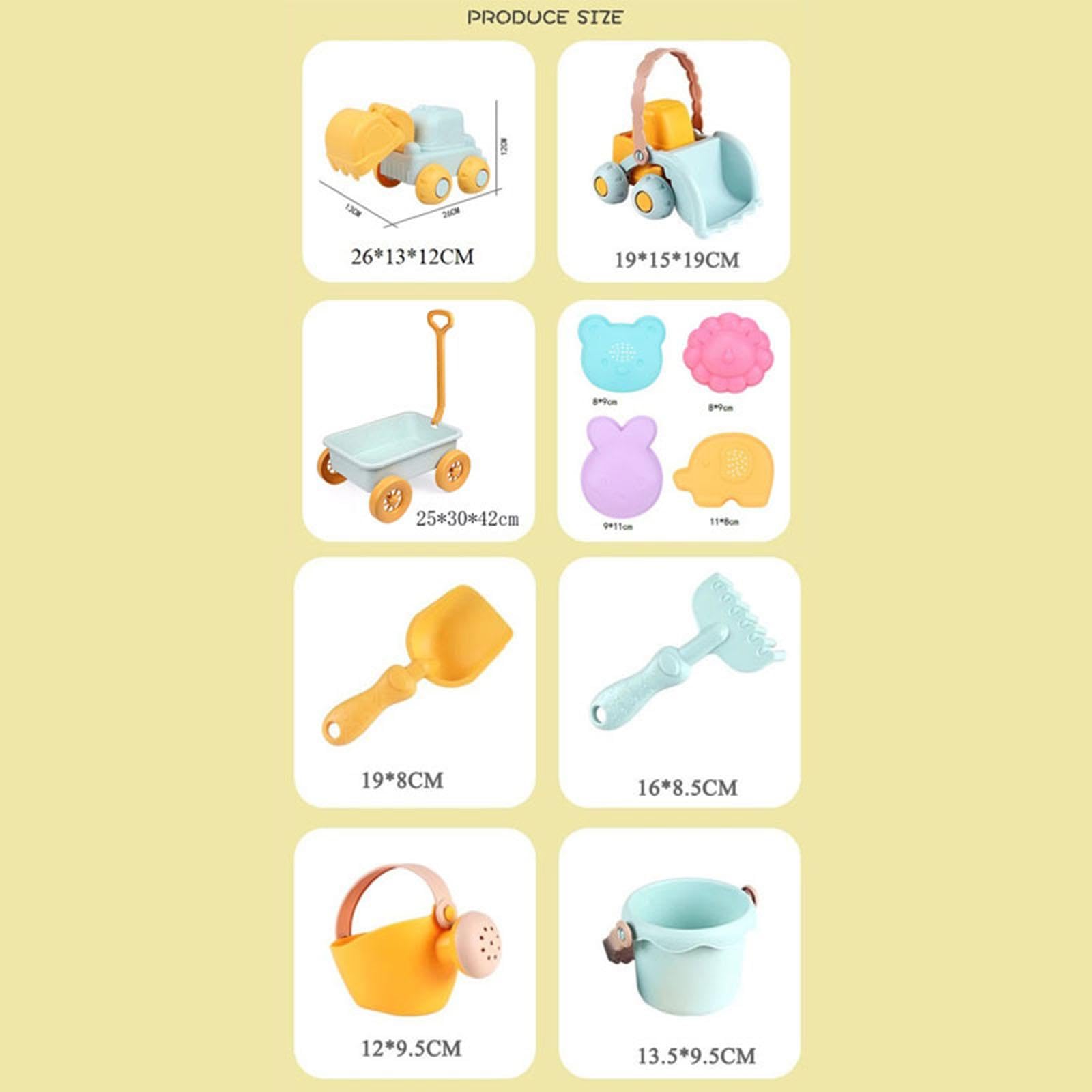 Set di Giochi da Spiaggia, Carrello da per Bambini, Veicolo da Costruzione da con Secchio, Carrello Giochi da per Giocare a, Auto Blu