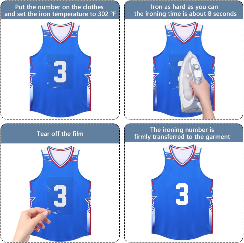 110 Pcs Iron on Numbers, Heat Transfer Numbers 0 to 9 Jersey Numbers for Sports Shirts Team Uniform for Soccer Basketball Football Baseball 8 Inch (White)