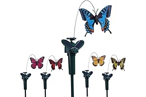 Vanki Solar Yard Stake with Fluttering Butterflies