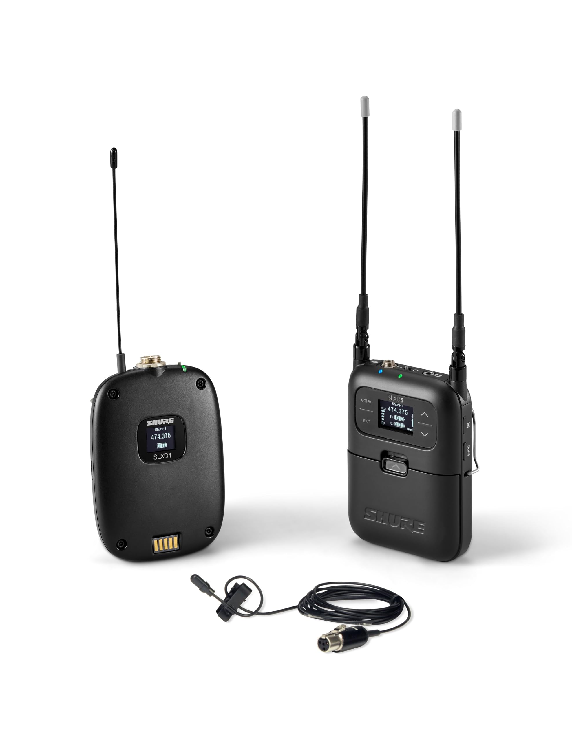 Shure SLXD15/DL4B Portable Digital Wireless System with SLXD1 Bodypack Transmitter, SLXD5 Single Channel Receiver and DuraPlex DL4B Omnidirectional Lavalier Microphone | H55 Band (SLXD15/DL4B-H55)
