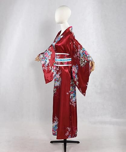 Miniatura 3 de Disfraz de kimono japonés para mujer, bata tradicional de geisha, estampado de anime, pijama de estilo largo