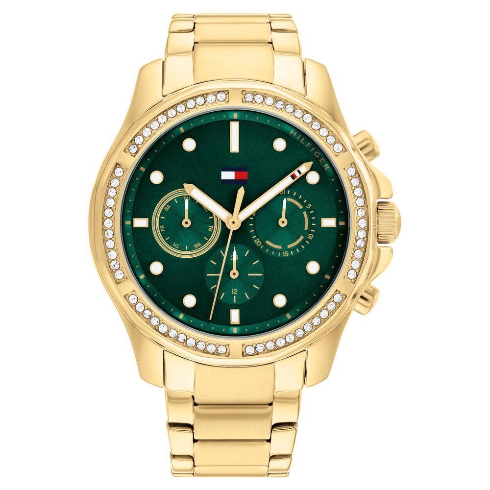 Tommy Hilfiger Quartz Multifunction Green Dial Metal Strap Watch for Women-TH1782614 (B0CW9MMZFZ) Amazon Price History, Amazon Price Tracker