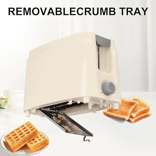 Miniatura 6 de SEEDEEM Tostadora de 2 rebanadas, tostadora de ranura extra ancha de 750 W con 7 ajustes de sombra, bandeja de migas extraíble, diseño compacto,
