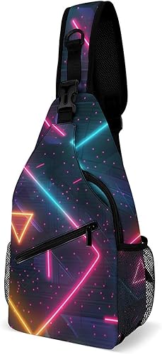 Bolso bandolera retro de los años 80 y 90 de neón para viajes, senderismo, multiusos, para mujeres y hombres